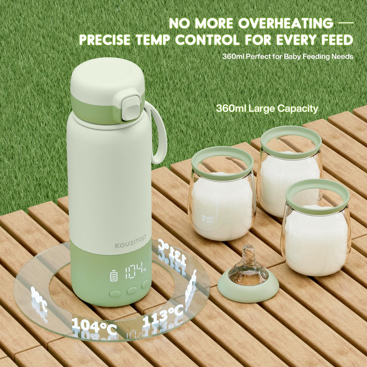 Portable Bottle Warmer for Travel, Min Fast Heating Breast Milk Warmer