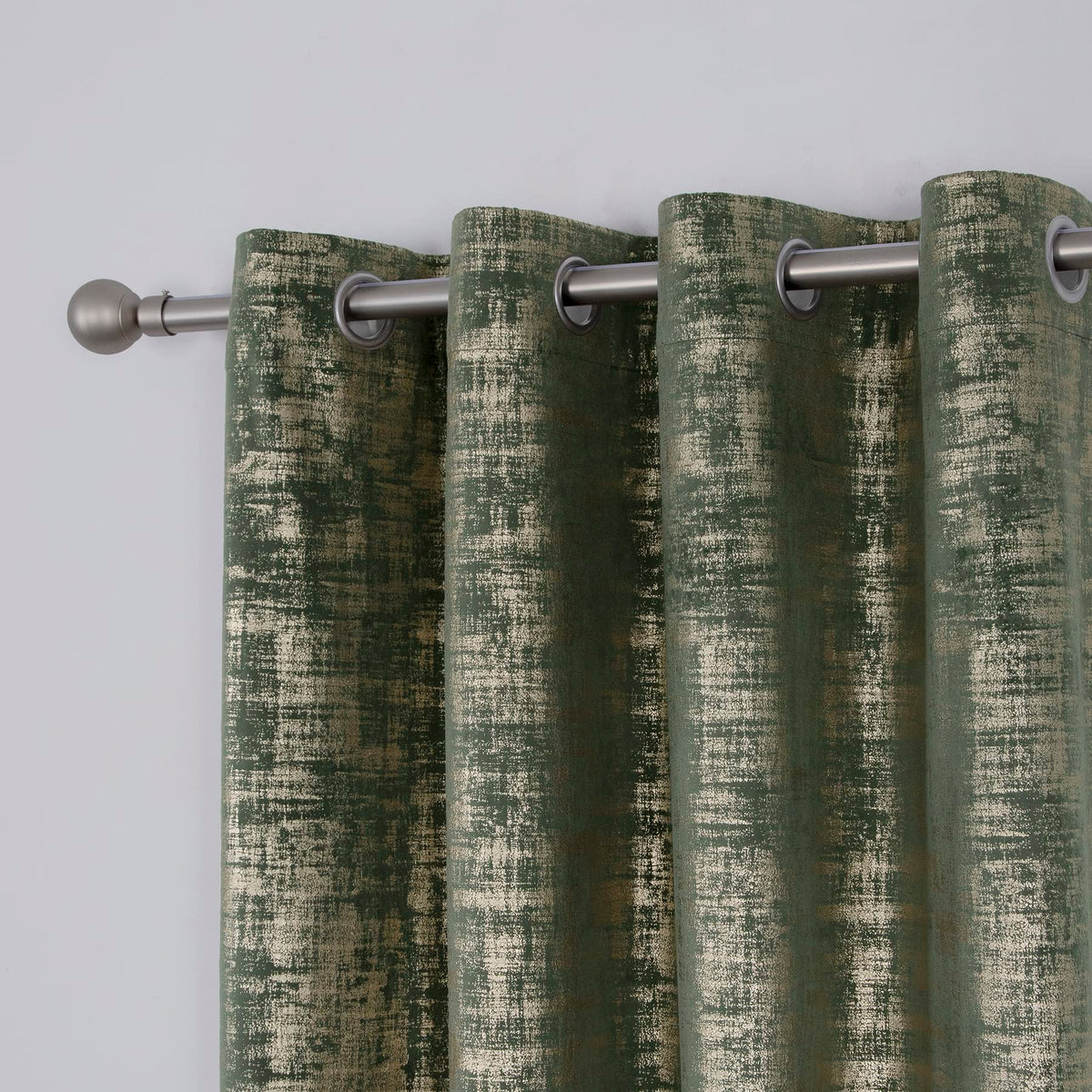 Sage Green Soft Velvet Curtains 95 Inch Length Luxury Bedroom Curtains Gold Foil Print Window Treatments Bedroom Set