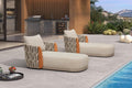 Pool Lounge Chairs Plush 10" Cushion Patio Chaise Lounge Khaki | Thick Rope Weave, Thick Comfortable Cushion