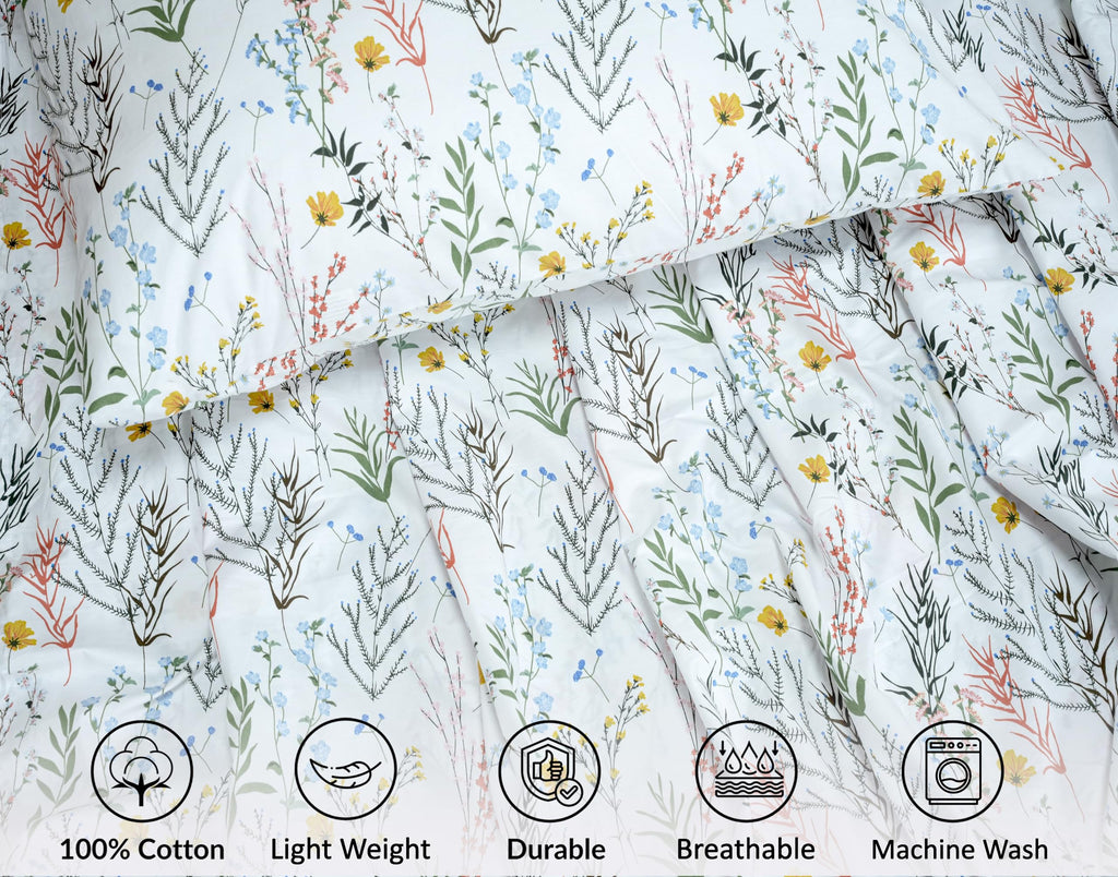 100% Cotton Queen Sheets, Percale Queen Sheet Set, Aroma