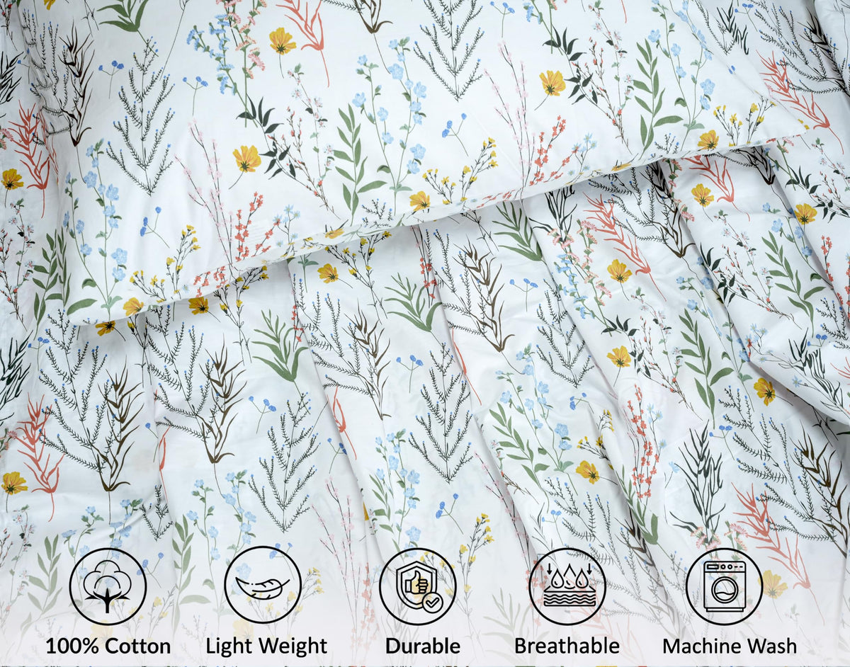 100% Cotton Queen Sheets, Percale Queen Sheet Set, Aroma