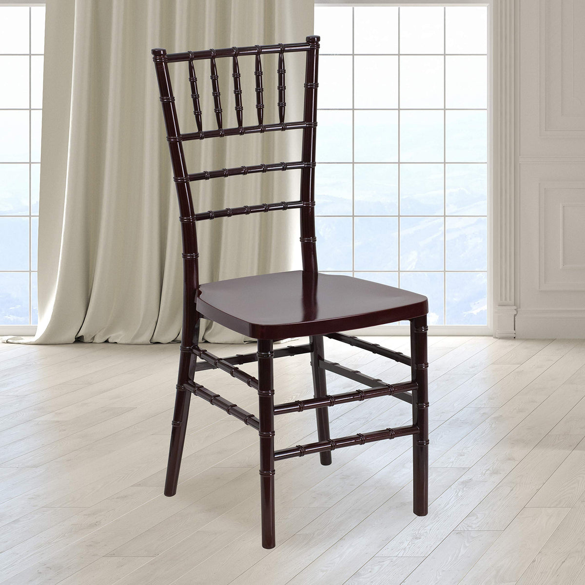 PREMIUM Series Mahogany Resin Stacking Chiavari Chair