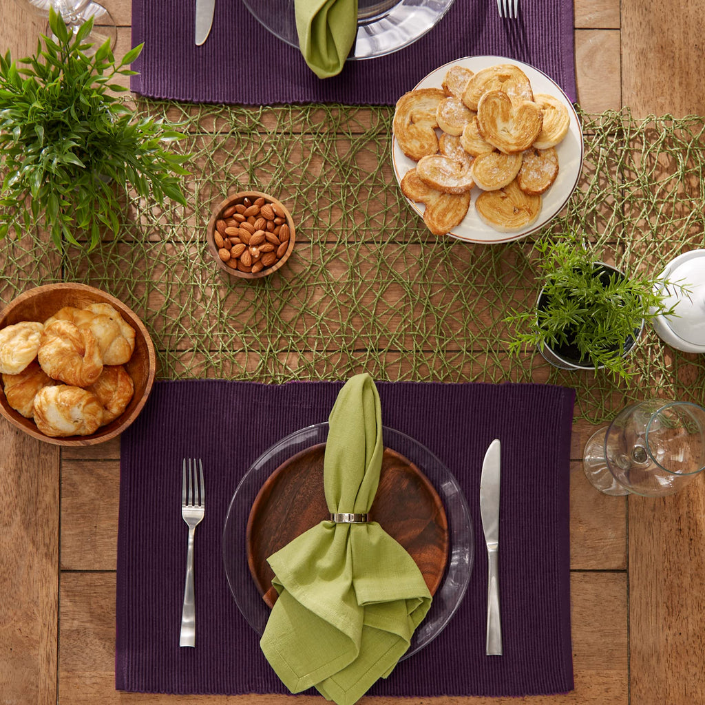 Ribbed, Placemat Set, Eggplant 6 Count, CAMZ33242