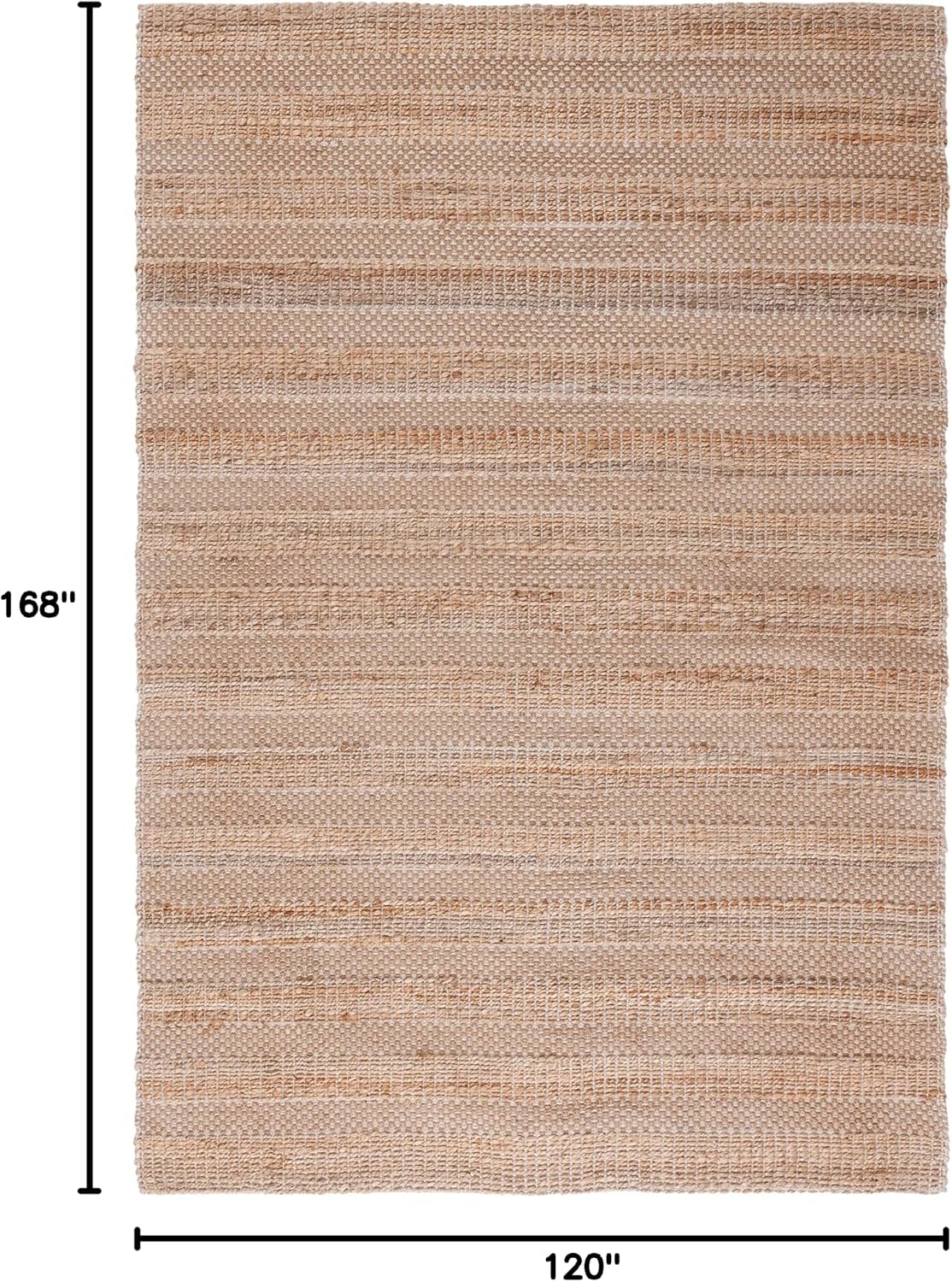 Natural Fiber Collection Area Rug, Ivory & Natural, Handmade Boho Farmhouse Rustic Jute & Cotton Jute