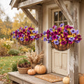 2 Pack Artificial Hanging Basket, Morningglory, Plum