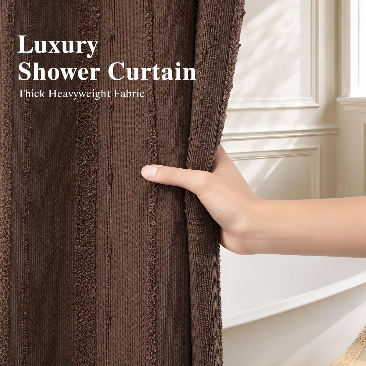 Brown Boho Waffle Weave Textured 72x72