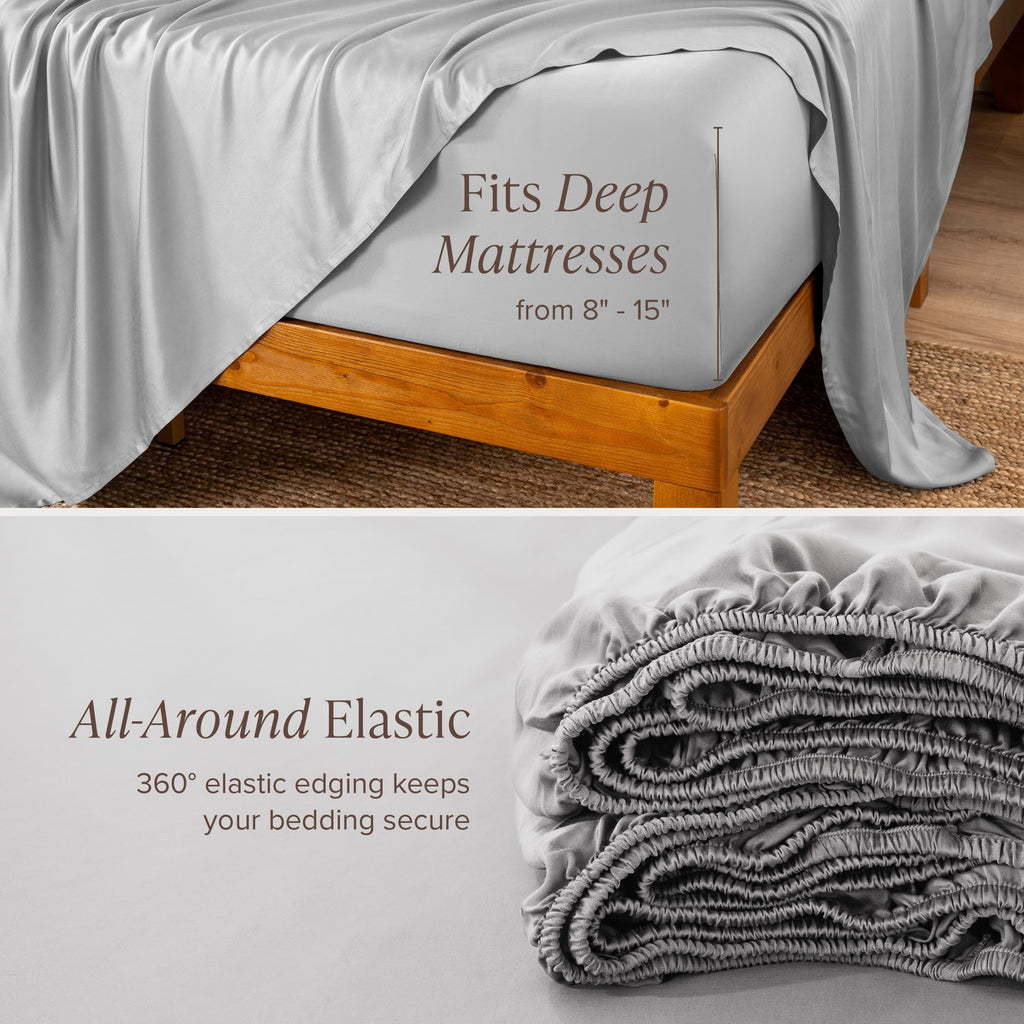 100% Rayon Made from Bamboo Sheet Set (Cloud Grey)