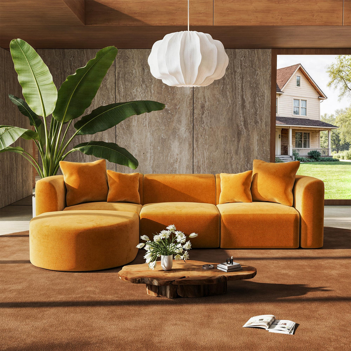 116" Modern Curved Sectional Modular Oversized Couches