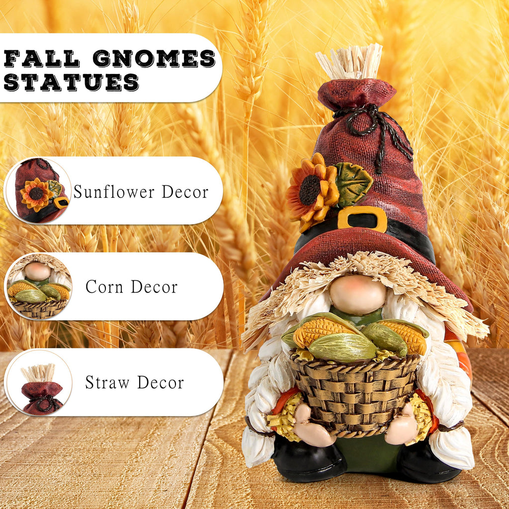 Fall Gnomes Statue for Fall Decorations, Thanksgiving Decor for shelf, Table