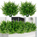 Artificial Flowers for Outdoors 12 Bundles UV Resistant Boxwood Shrubs Artificial Eucalyptus Fake Plants Faux Plastic