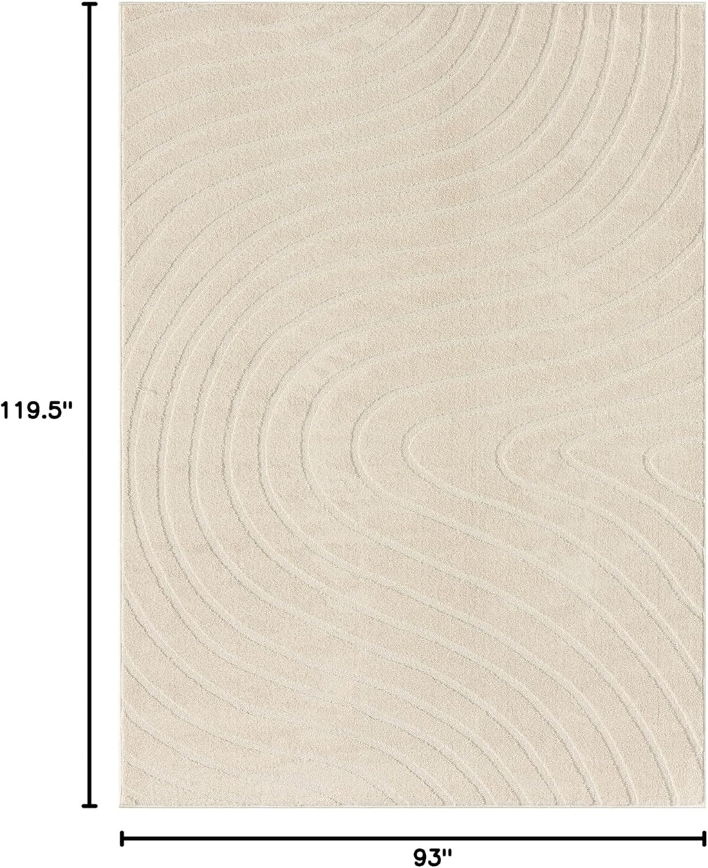 Modern Geometric Wave Cream Area Rug
