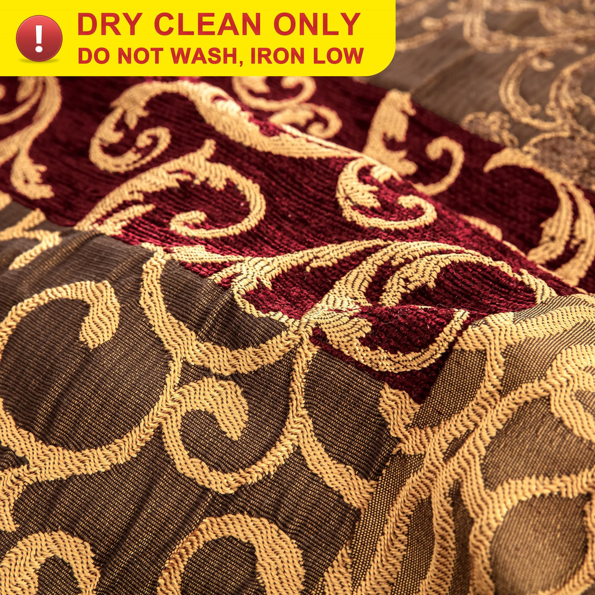 9-Piece Traditional Patchwork Comforter Set, Red Gold