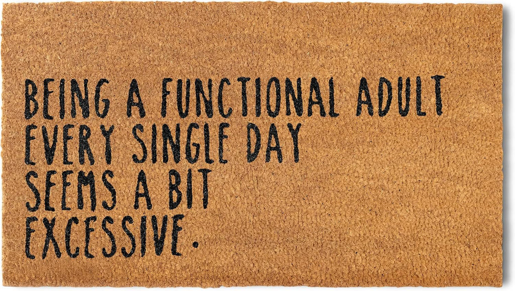 Being a Functional Adult Door Mat 30x17 Inch, Funny Welcome Mat Coir | Funny Home Decor, Conversation Starter