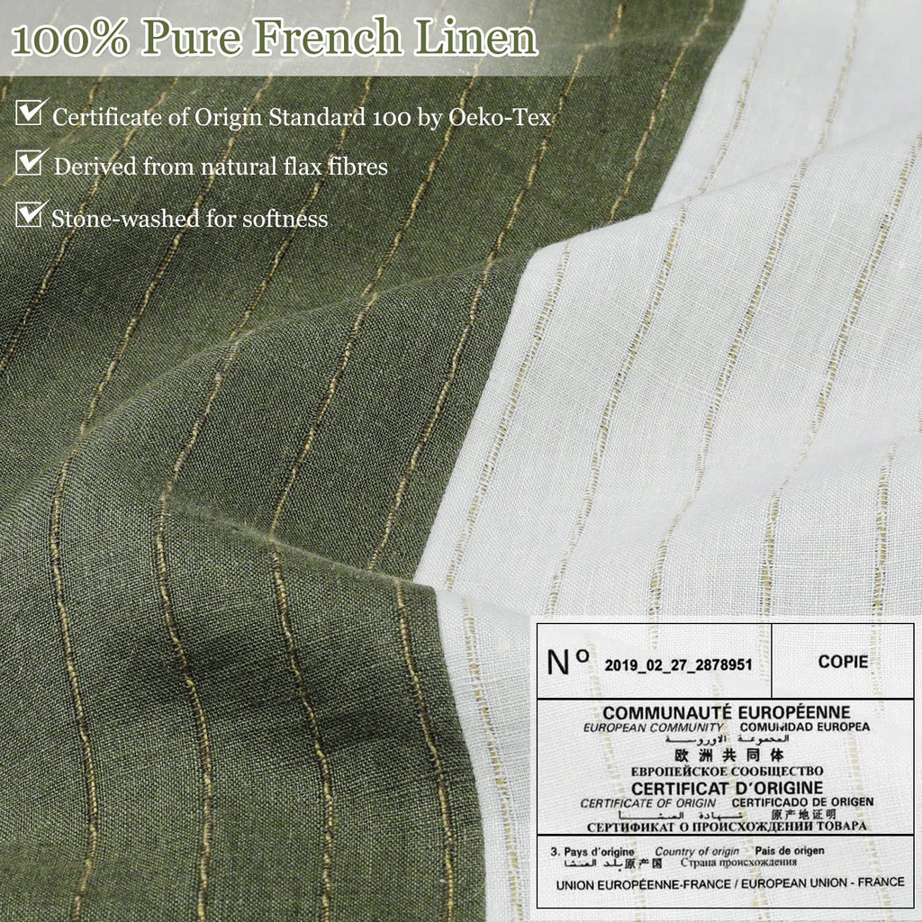 Deco 100% Linen Duvet Cover Set-Twin Size, 2Pcs Washed French Flax Comforter Cover Set with Pillow Sham Breathable