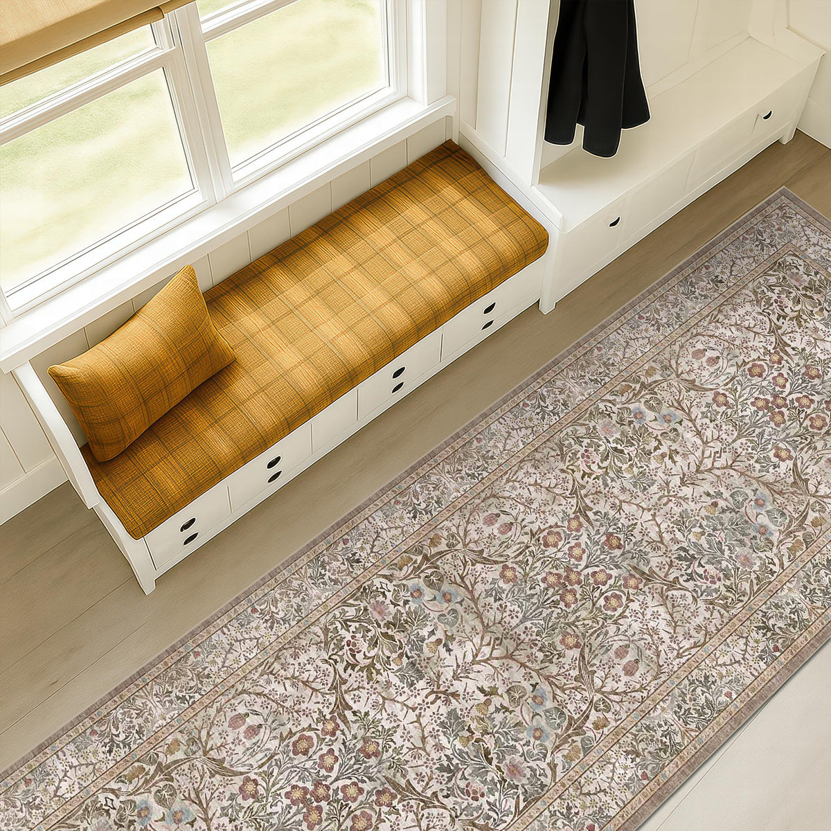 Moss Green 2'6" x 8' Runners s Non Slip, Extra Long Floor Runner Indoor, Washable Rubber Backing Stain Resistant