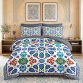 7 Pcs Queen Size Comforter Set, Moroccan Mandala Bedding