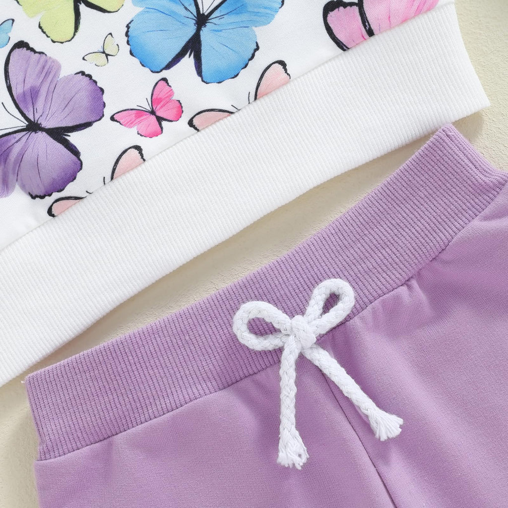 Toddler Baby Girl Fall Winter Outfit Butterfly/Strawberry Sweatshirt Pants Set Cute Clothes 3 6 9 12