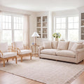 Natural Fiber Area Rug, Ivory & Natural, Handmade Woven Farmhouse Fringe Jute