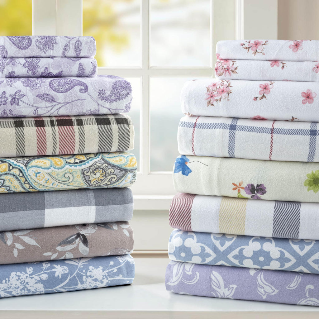 180 GSM Brushed Cotton Flannel Sheet Sets (Urban Plaid)