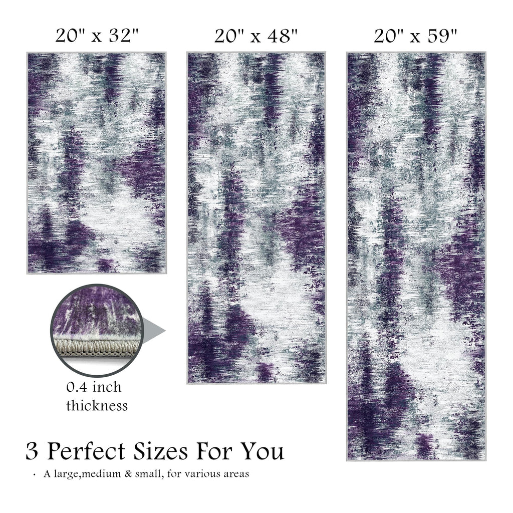 Upgrade Non Slip Kitchen Rugs Sets of 3 Washable Kitchen Mats for Floor Abstract Kitchen Runner Rug Soft Floor Mat