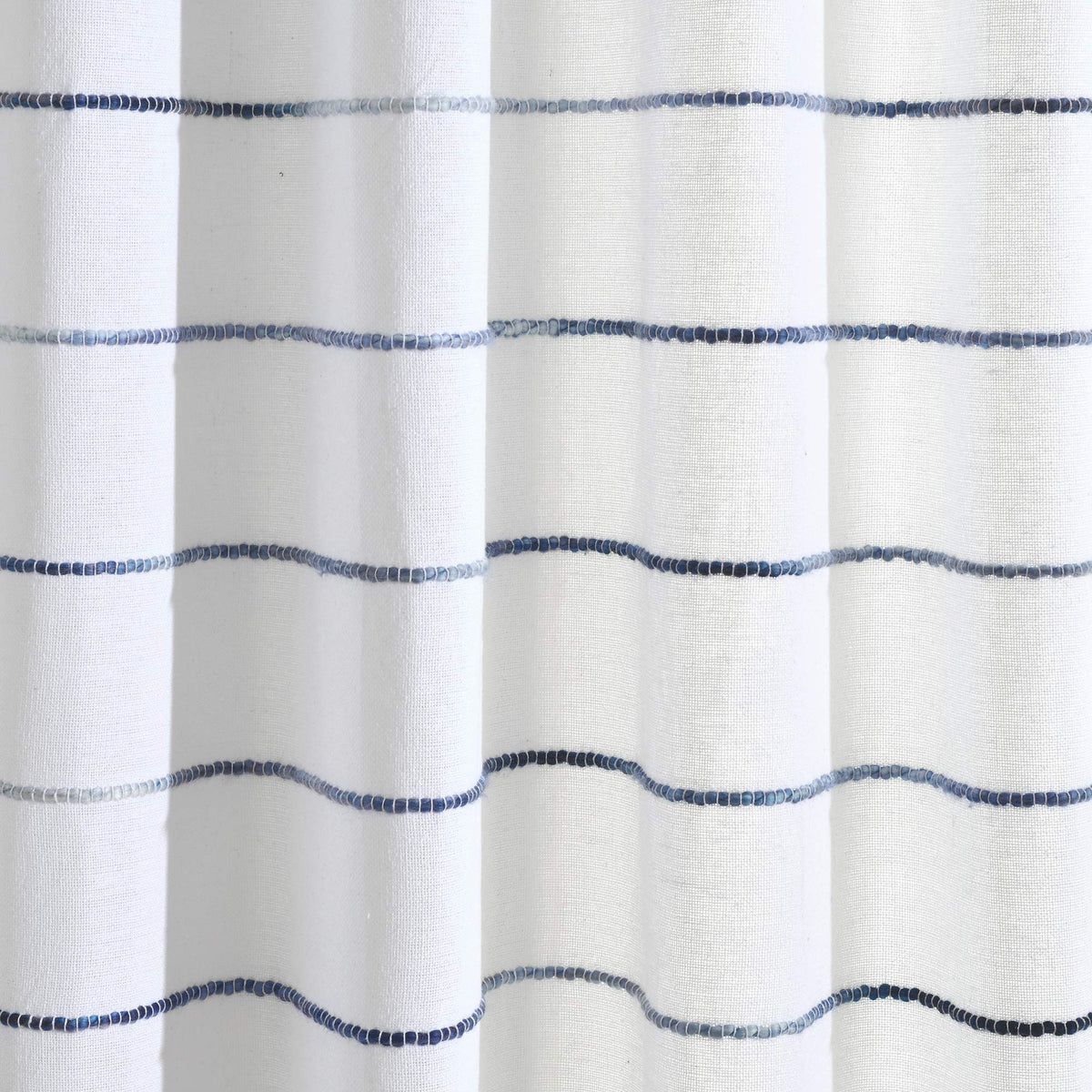 Ombre Stripe Yarn Dyed Recycled Cotton Blend Single 72" W x 84" L Navy/Multi - Extra Long - Boho, Farmhouse & Coastal
