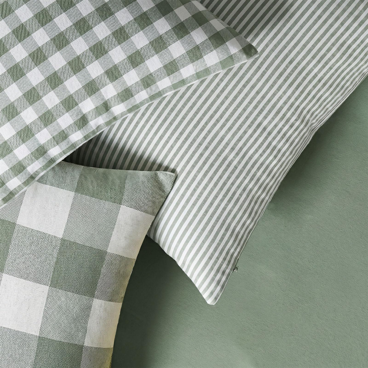 Sage Green Buffalo Check Plaid Outdoor Throw Pillow Cover 18x18 Set of 4