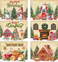 Christmas Placemats Set of 6 Retro Xmas Plastic Table Mat 17×13×0.04in