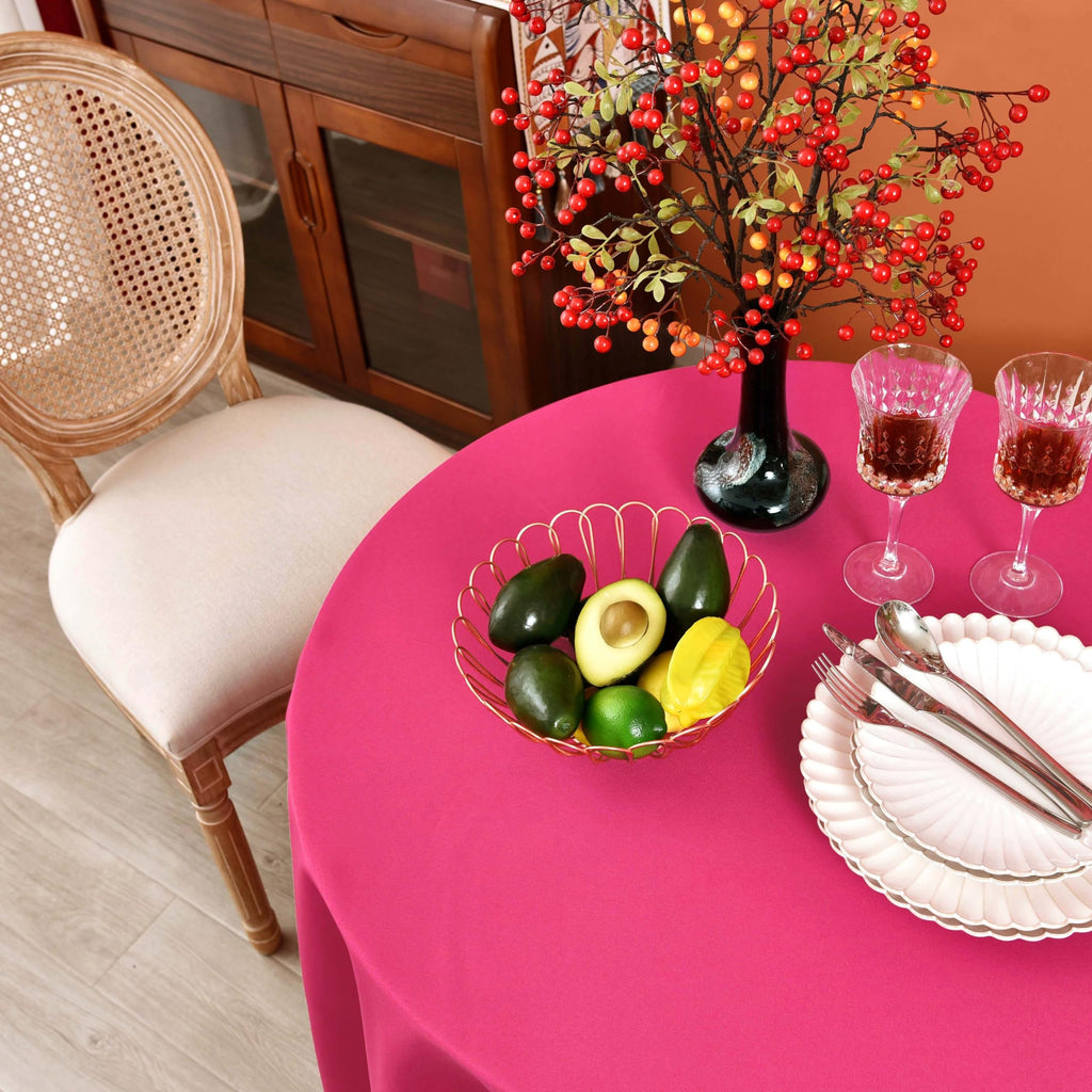 Hot Pink Round Tablecloth 108 Inch Water Resistant Table Cloth