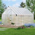 8'X16' Aluminum-Framed Polycarbonate Greenhouse, Heavy Duty Polycarbonate Greenhouse with Quick Setup Structure and