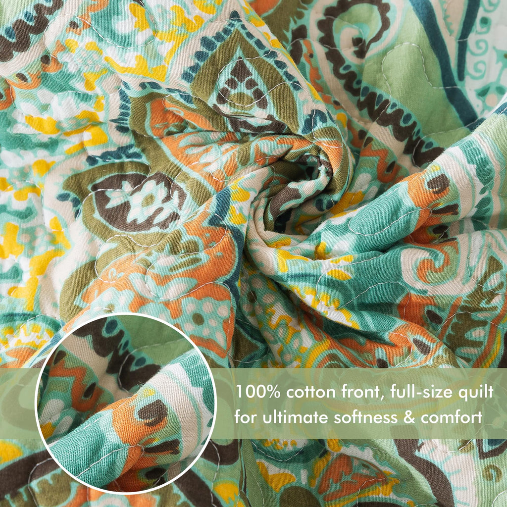 Lightweight Cotton California King Quilt Set - Breathable Reversible Bedspread for Hot Sleepers, Farmhouse Floral