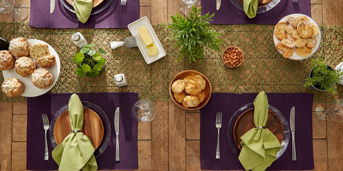 Ribbed, Placemat Set, Eggplant 6 Count, CAMZ33242