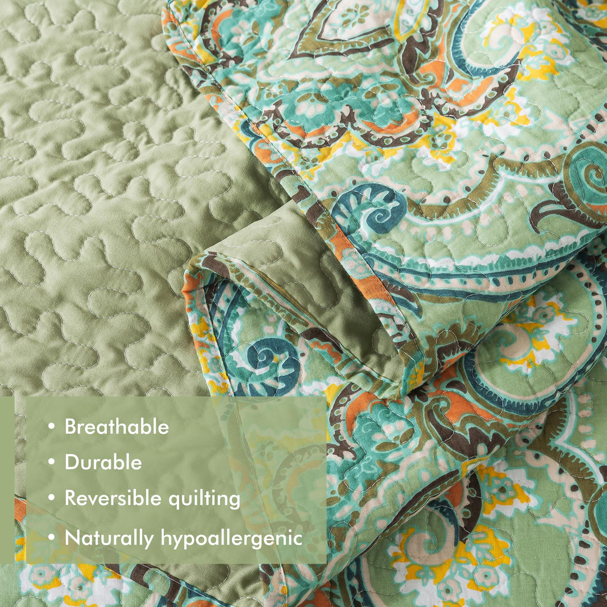 Lightweight Cotton California King Quilt Set - Breathable Reversible Bedspread for Hot Sleepers, Farmhouse Floral