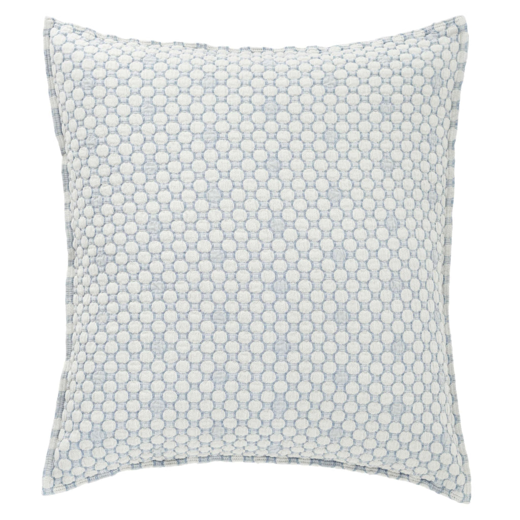 Lodi Blue Solid Cotton Matelasse Sham, Standard