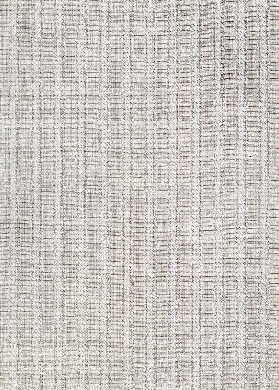 Aspen Textured Stripes Handmade Wool Area Rug, Light Beige