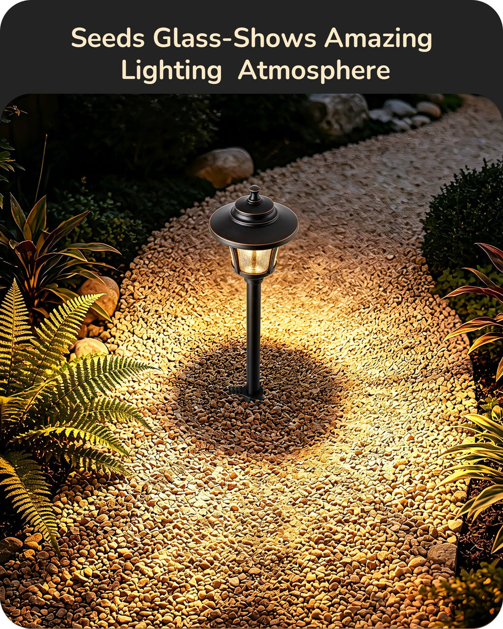 Low Voltage Landscape Lighting, LED Pathway Lights Glass 6 Pack