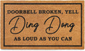 Ding Dong Doorbell Door Mat 30x17 Inch, Doorbell Broken Welcome Mat Coir | Funny Home Decor, Conversation Starter