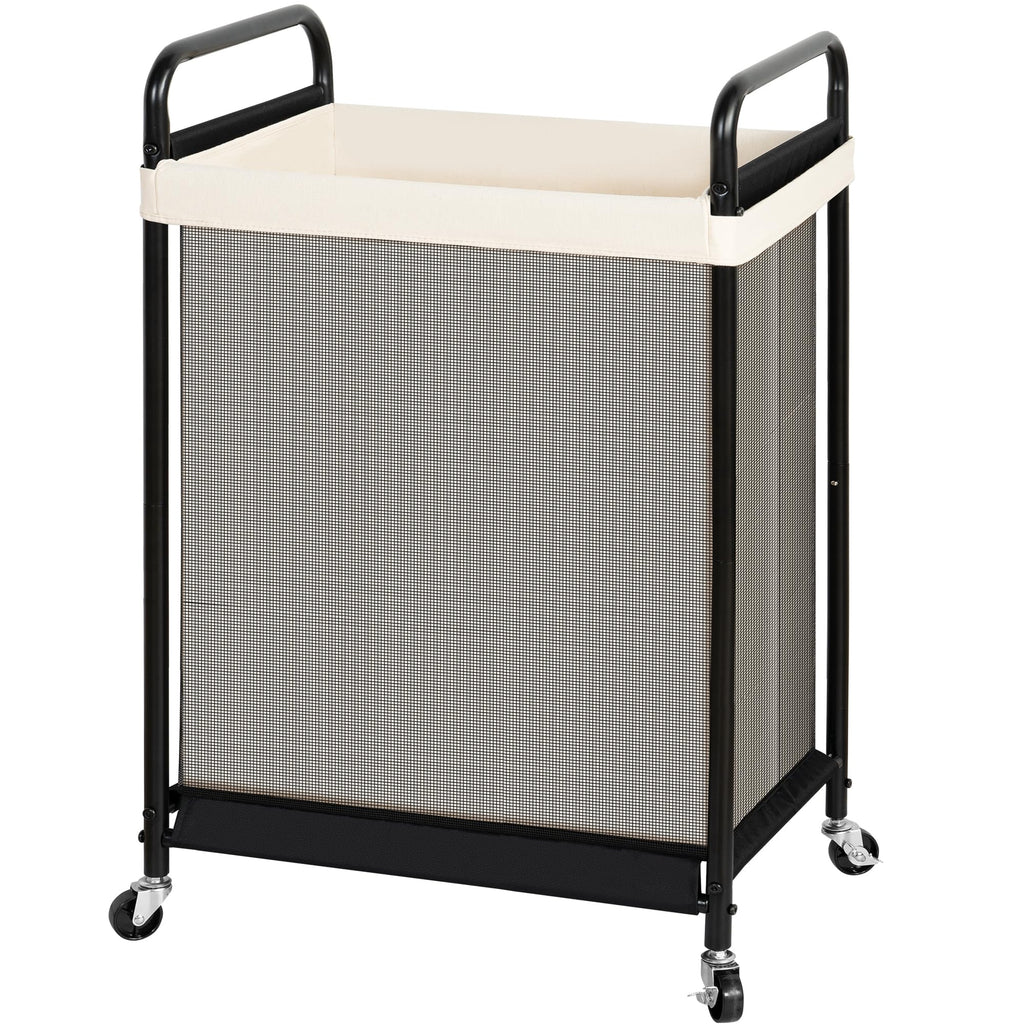 1-Section Laundry Hamper with Wheels, 120L Rolling Laundry Basket