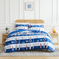 2 Piece Bedding Duvet Cover Set w/ Sham Reversible, Coastal Blue