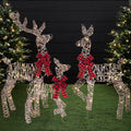4ft 3-Piece 2D Lighted Christmas Deer Family Set, Large Outdoor Yard Reindeer Holiday Decoration with 175 LED Lights