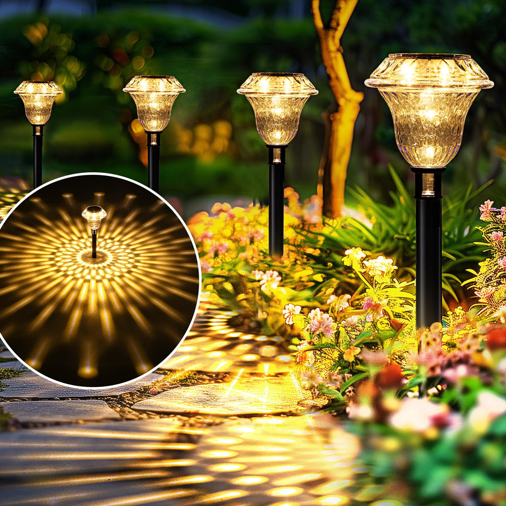 Solar Pathway Lights, Waterproof Fall Garden Decor 6 Pack Warm White