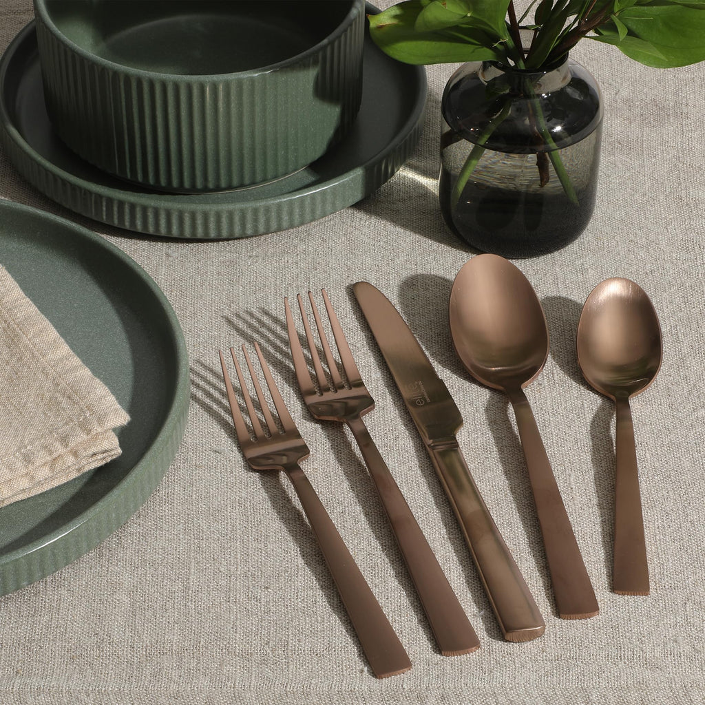Elite Earlston 20-Piece Flatware Silverware Set - Stainless Steel Utensils - Forks, Spoons, Knives - Service for 4