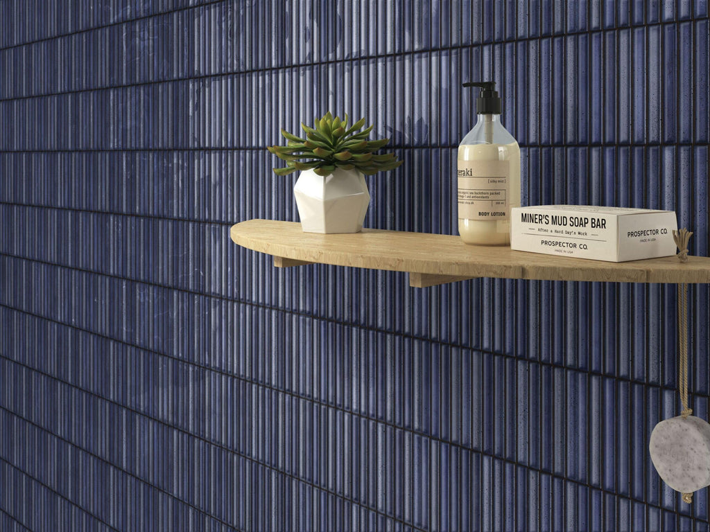 Ratsu Kit-Kat 4.5 in. x 9 in. Fluted Kit-Kat Porcelain Wall Tile (6.86 Sq. Ft. / Case) (Midnight Blue, Carton)