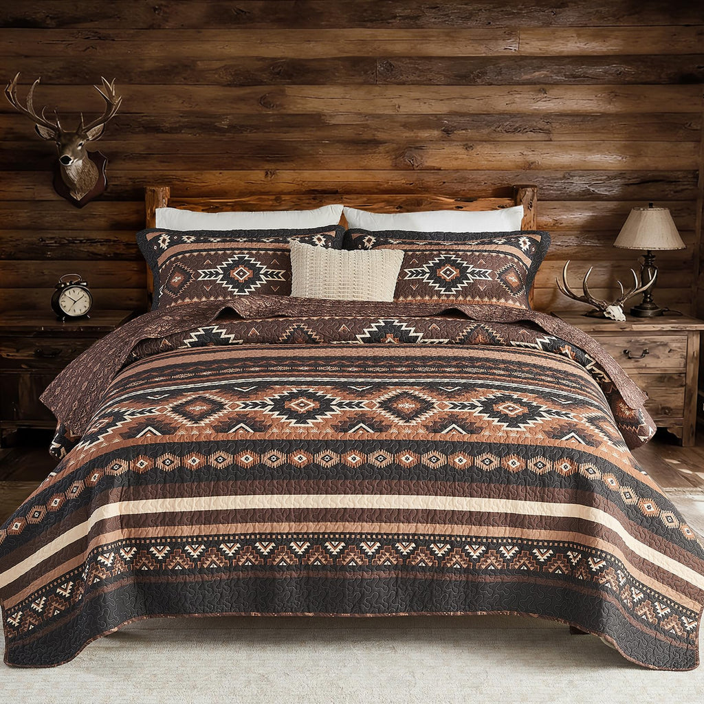 100% Cotton Quilt Set, Southwestern Aztec Bedspreads