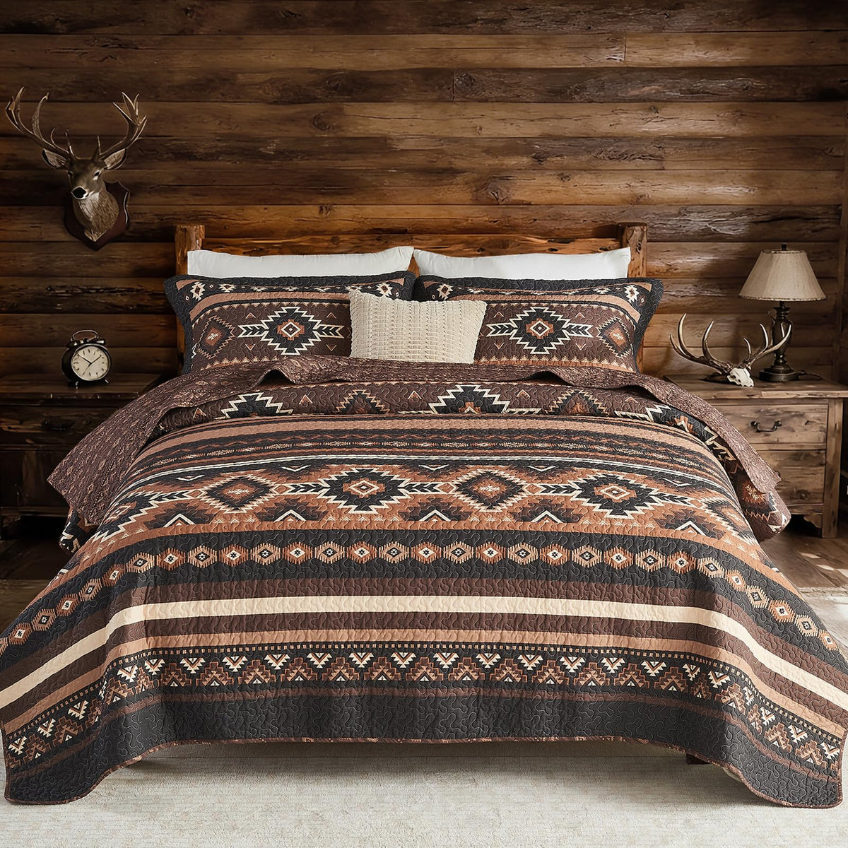 100% Cotton Quilt Set, Southwestern Aztec Bedspreads