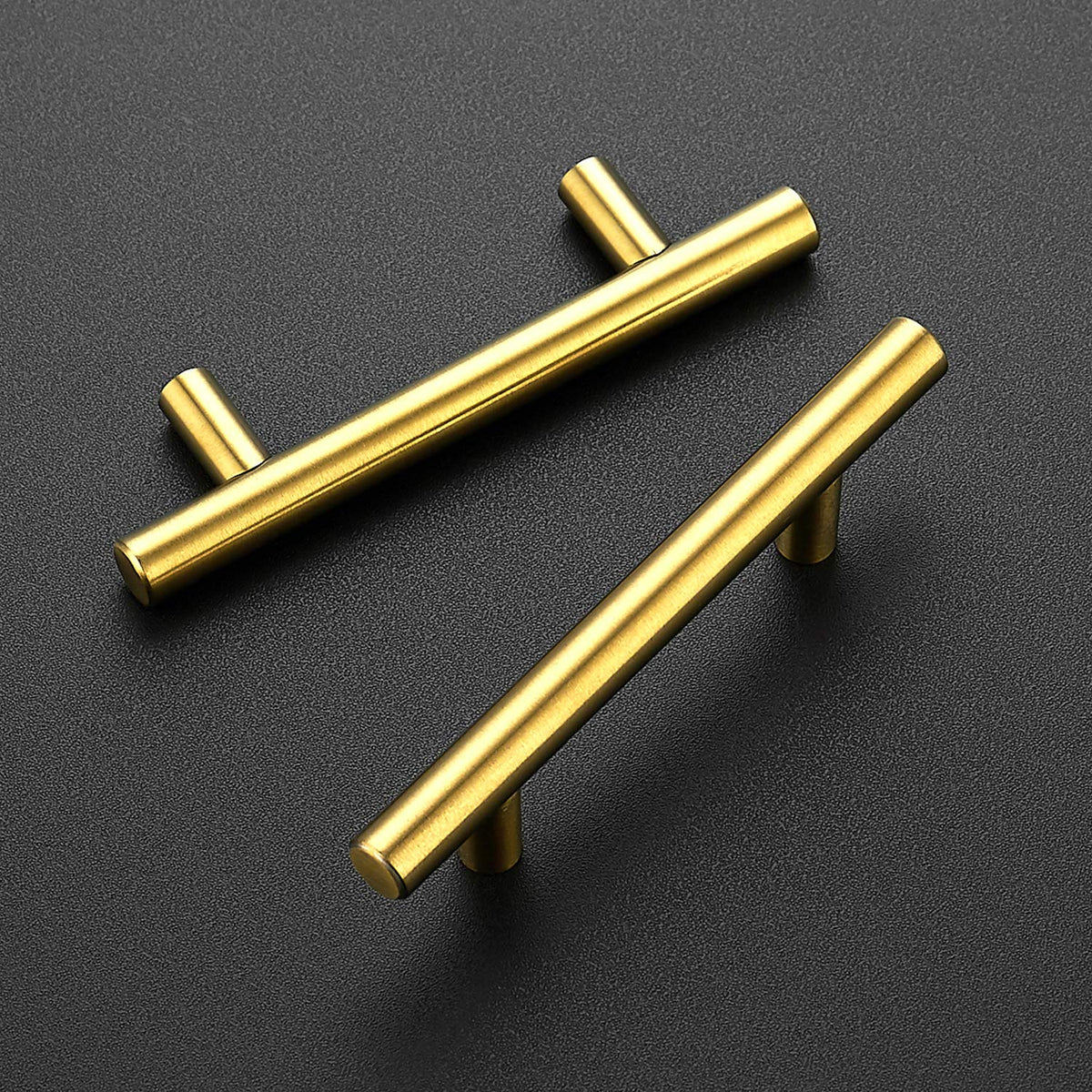 Cabinet Handles, Brushed Brass,5" Length,3" Hole Center,40 Pack