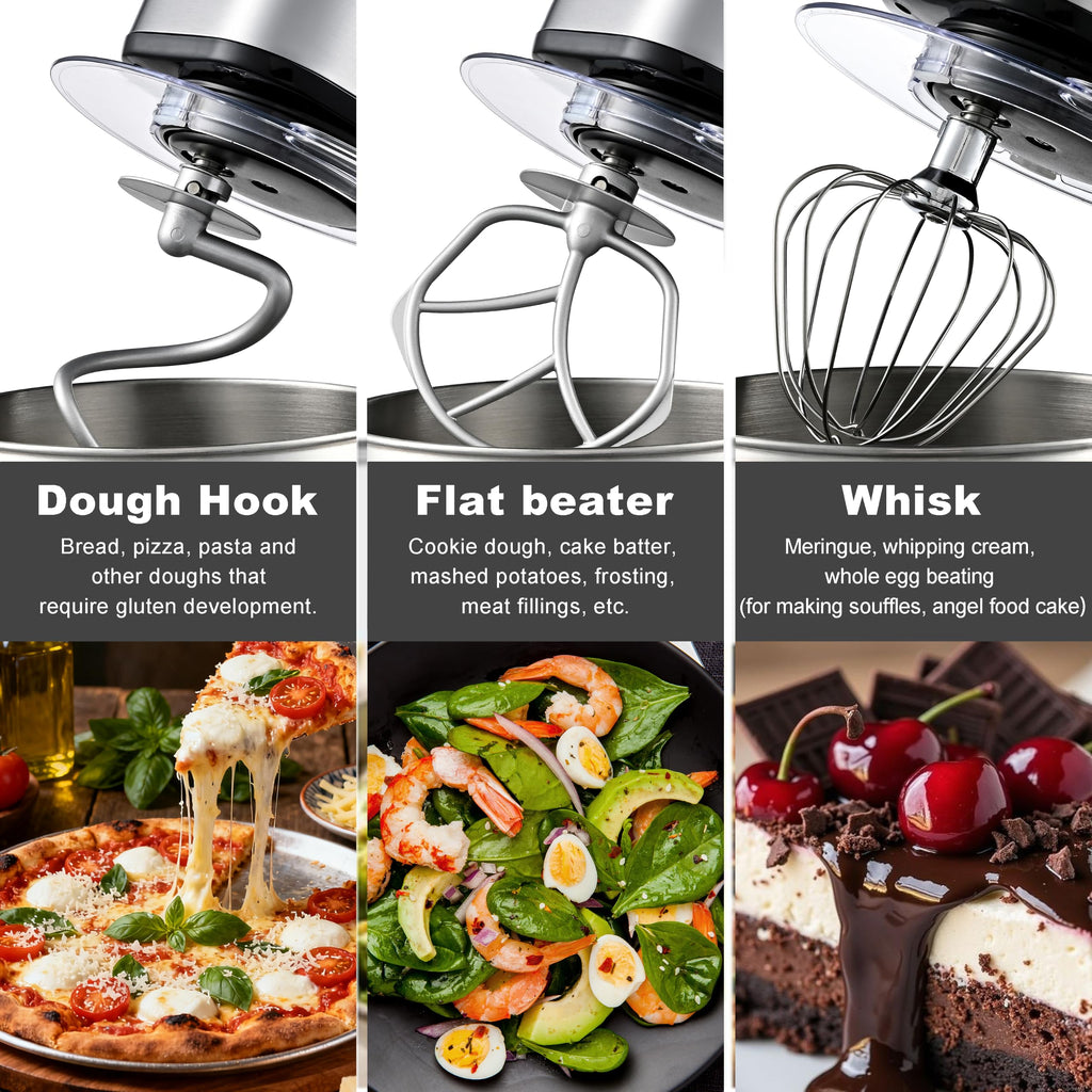 Stainless Steel 12-Speed 5.3QT Stand Mixer w/Scale & Timer