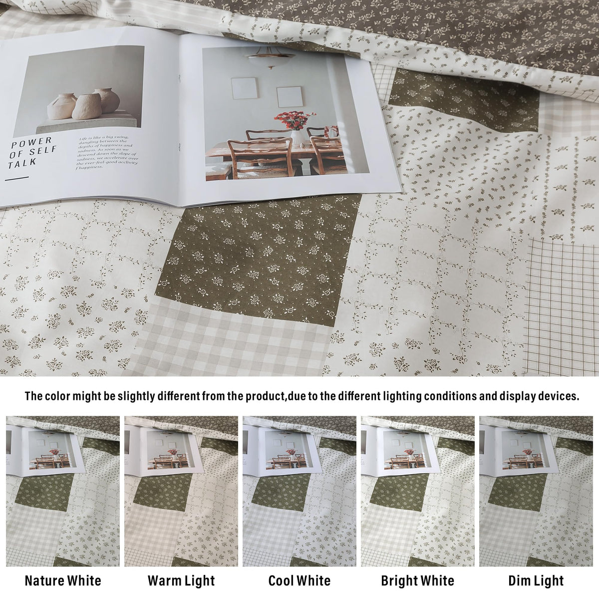 Rustic Duvet Cover - 100% Cotton Comforter Cover 3-Piece, All Season Bedding Duvet Cover Sets with Zipper