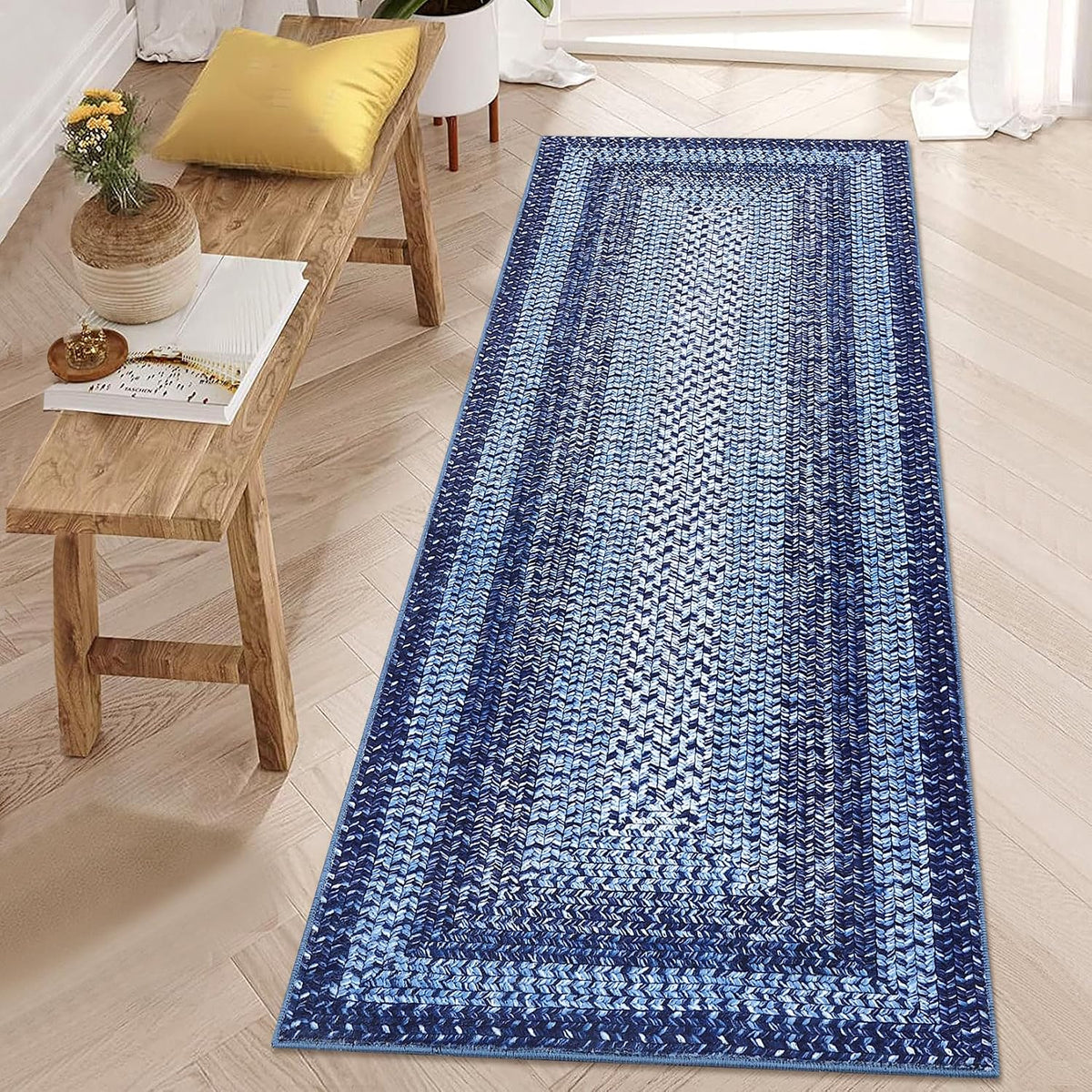 Entryway Rug Small Bedroom Washable Rus with Rubber Backing