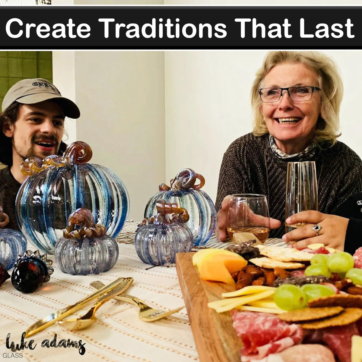 Handmade Glass Pumpkins | Handmade Table Top Home Decor (Squat, Harvest)