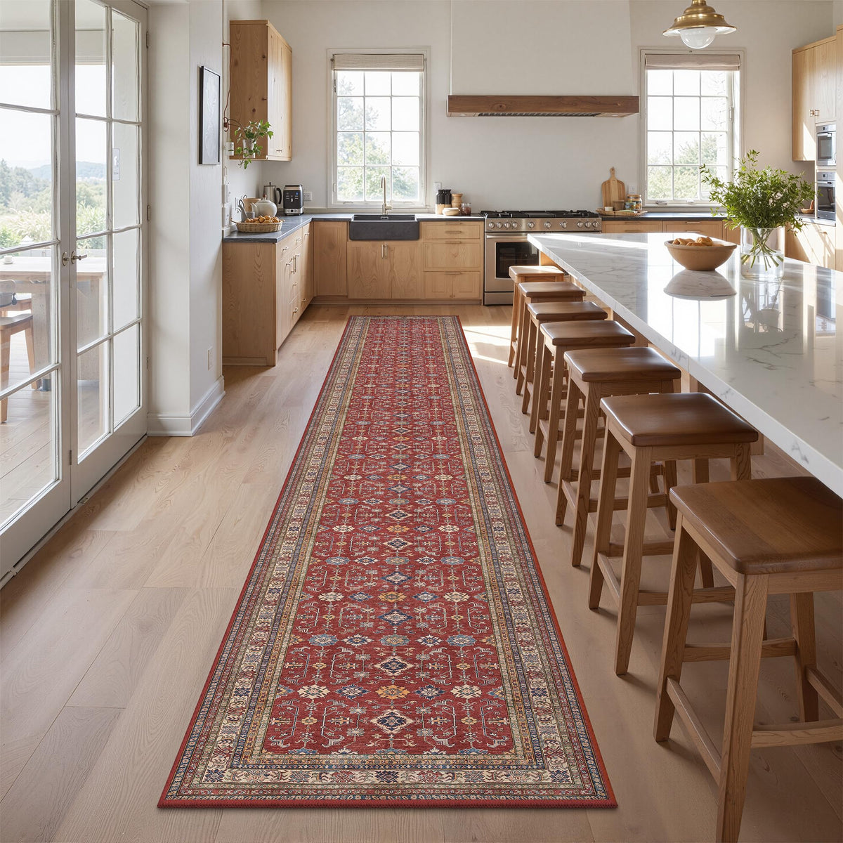 Oriental Runner Rug Vintage Hallway Runner Rug Non Slip Machine Washable Stain Resistant Rugs Bedside Kitchen